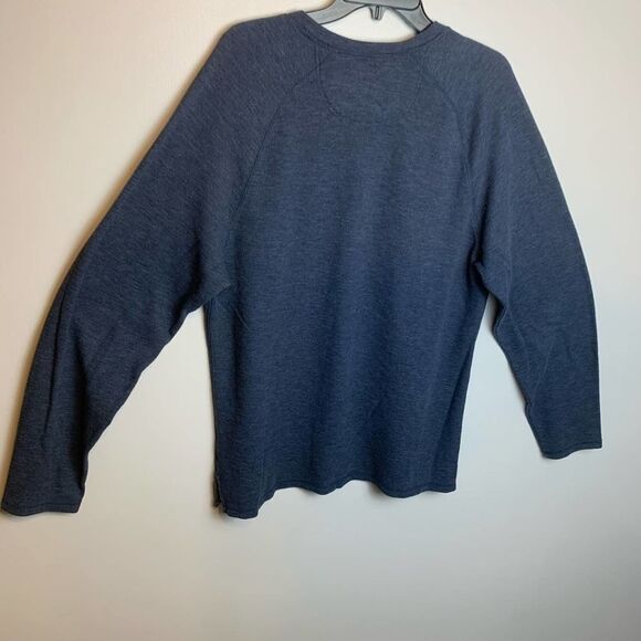 Club Room Tee Shirt Long Sleeve Solid Navy Blue Waffle Knit crewneck size XL - Picture 7 of 9